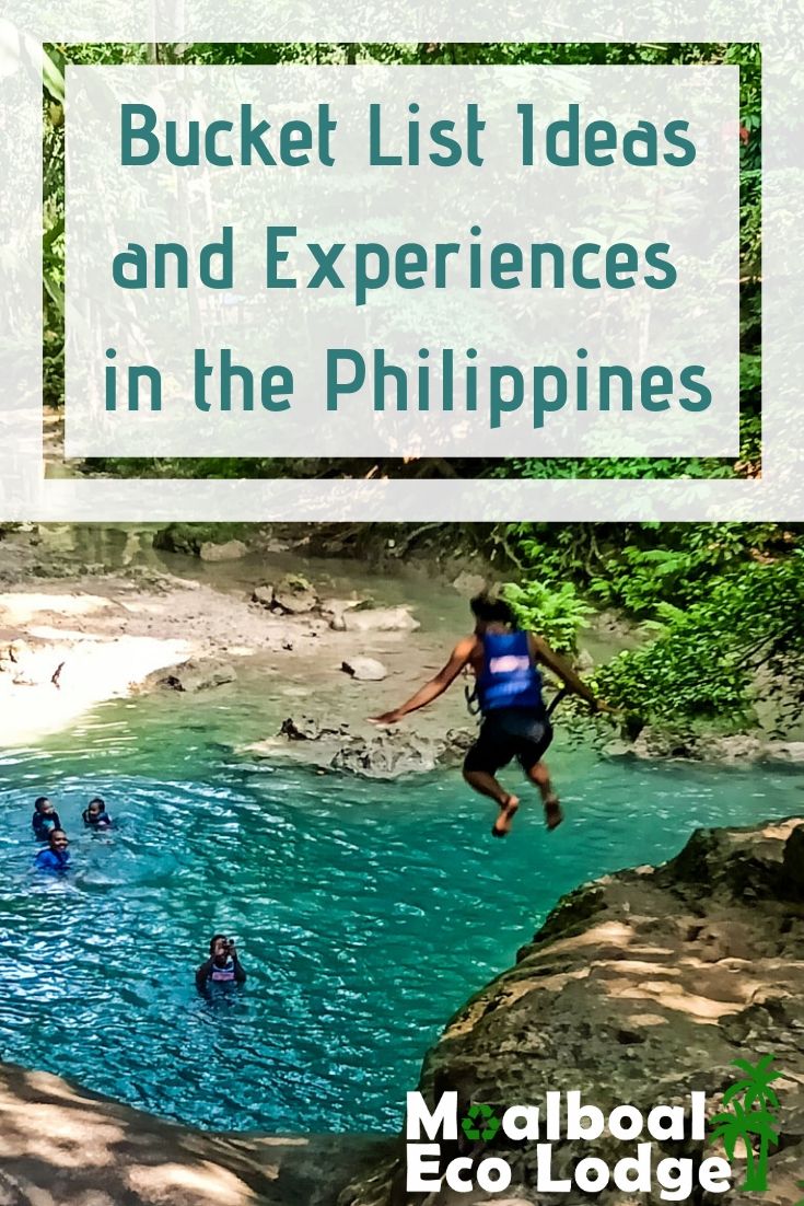 Do you have a bucket list? Skydiving? Bungee Jumping? Scuba Diving? A visit to #Cebu, #Philippines will give you the chance to tick off a few “things to do before you die”. This is Moalboal Eco Lodge’s bucket list of ideas and experiences in the Philippines. #moalboal #moalboalcebu #moalboalphilippines #thingstodomoalboal #itsmorefuninthephilippines #ecotourism #responsibletravel #greentravel #sustainabletravel #bucketlist #travel #kawasanfalls #diving #scubadiving #freediving #thingstodo