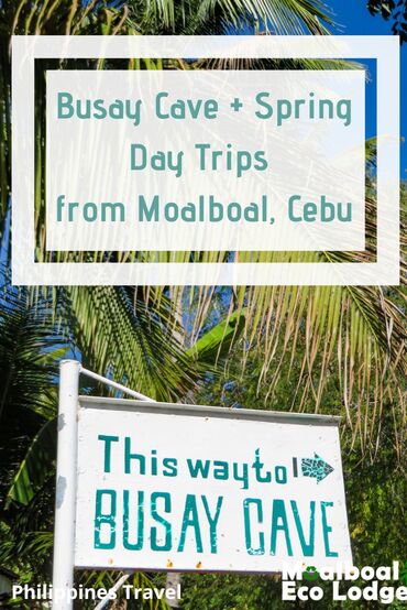 Busay Cave and Spring, south Cebu, is a perfect day trip from #Moalboal. If swimming in a cave is on your list of things to do in Moalboal, add Busay Cave to your #Philippines itinerary. Moalboal Eco Lodge share one of the secrets of #Cebu. #moalboalcebu #moalboalphilippines #watercave #thingstodomoalboal #itsmorefuninthephilippines #ecotourism #responsibletravel #greentravel #sustainabletravel #bucketlist #thingstodo #budgettravel #travel #adventuretravel 